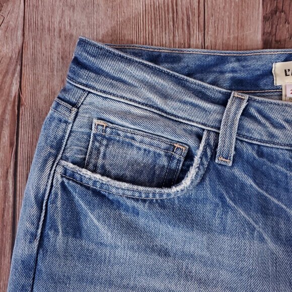 *READ* Lagence Womens Size 24 Milana Low Rise Raw Hem Blue Denim Jeans - Picture 6 of 16